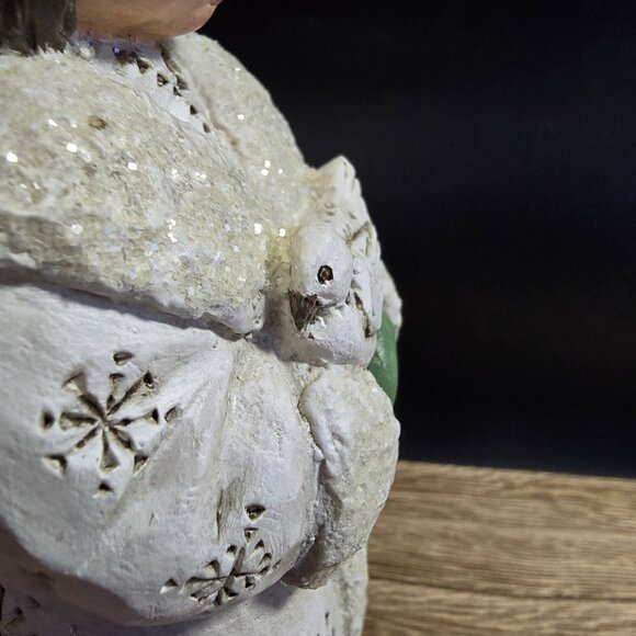 Pam Schifferl Winter White Angel With Dove & Glitter Details 7" by Midwest - Picture 12 of 16